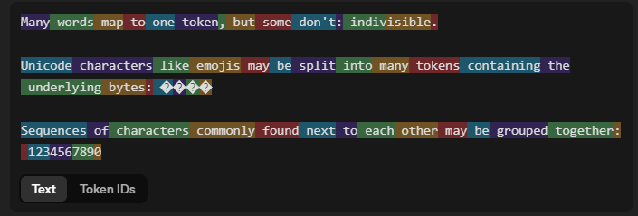 Tokenization example
